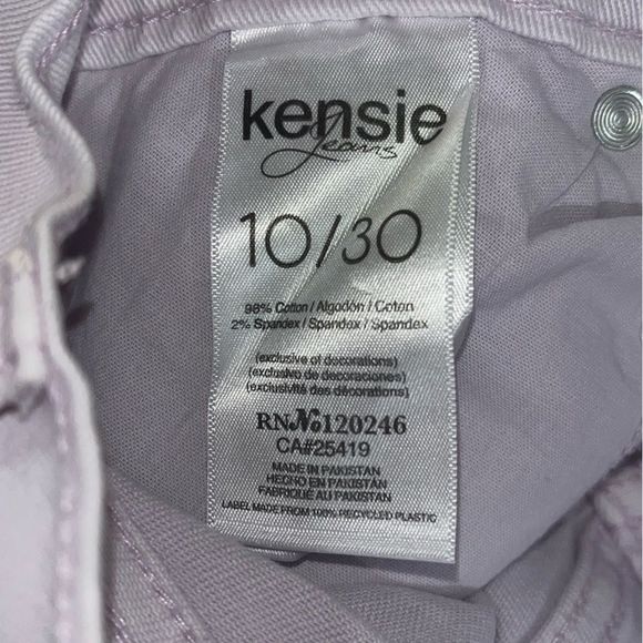 Kensie size 10/30 lilac denim slim fit with raw edge hem NWT - Picture 5 of 14